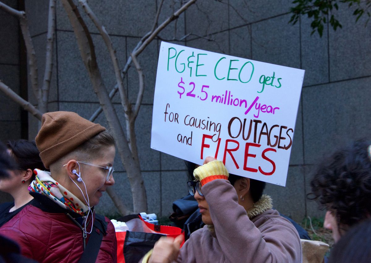2019 protest in front of PG&E headquarters in San Francisco